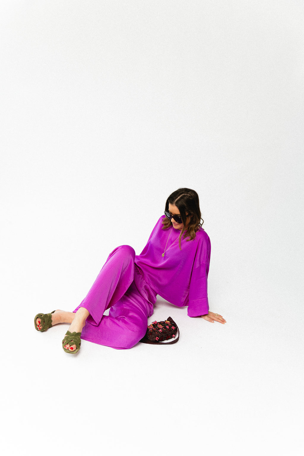 Gill sateen blouse orchid purple