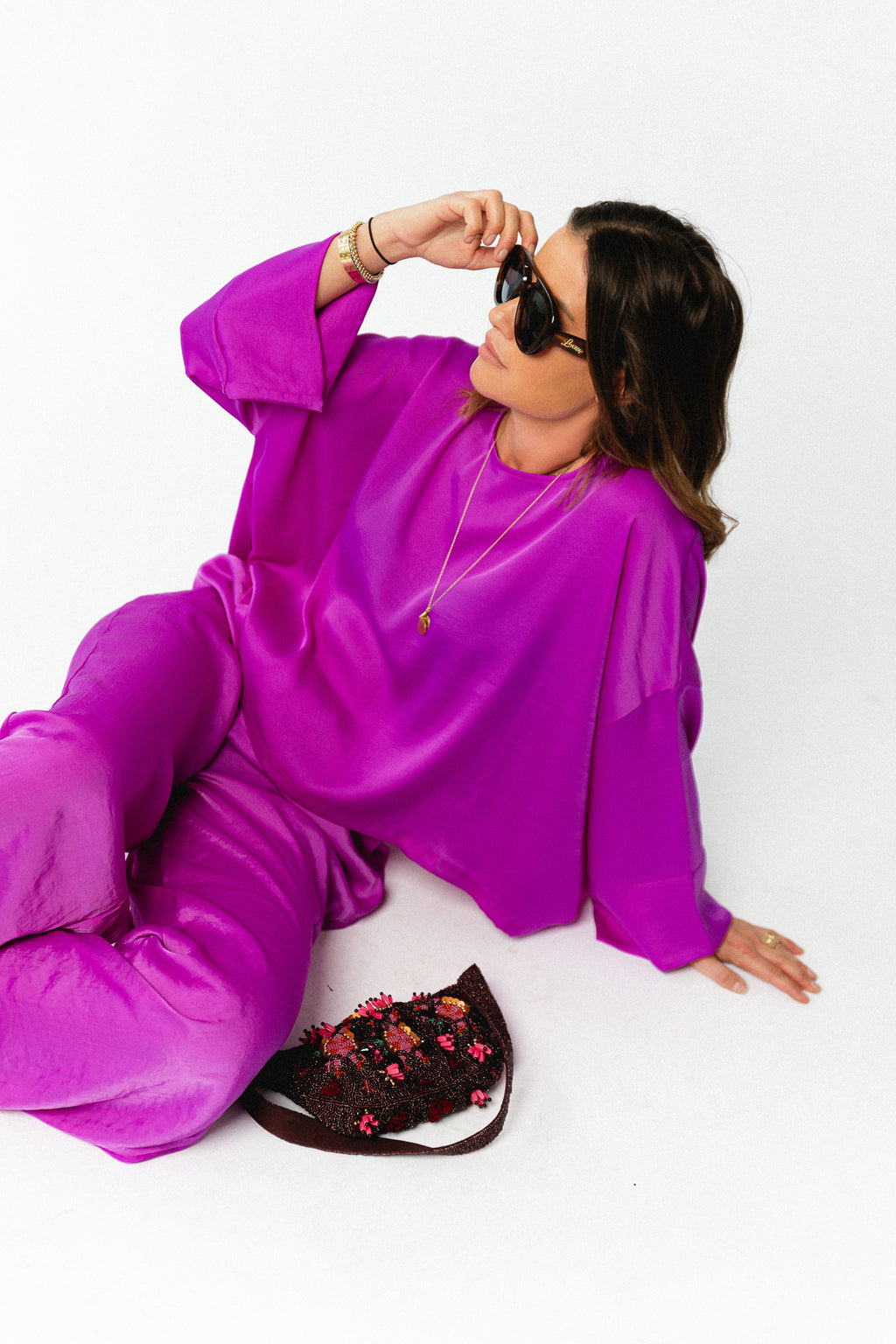 Gill sateen blouse orchid purple