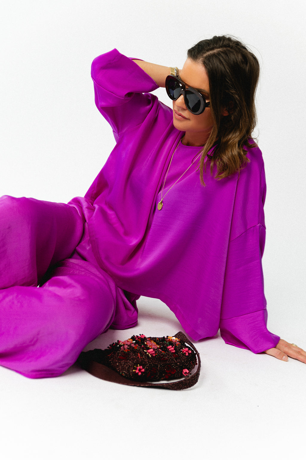 Gill sateen blouse orchid purple