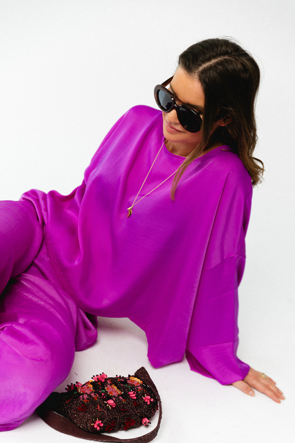 Gill sateen blouse orchid purple