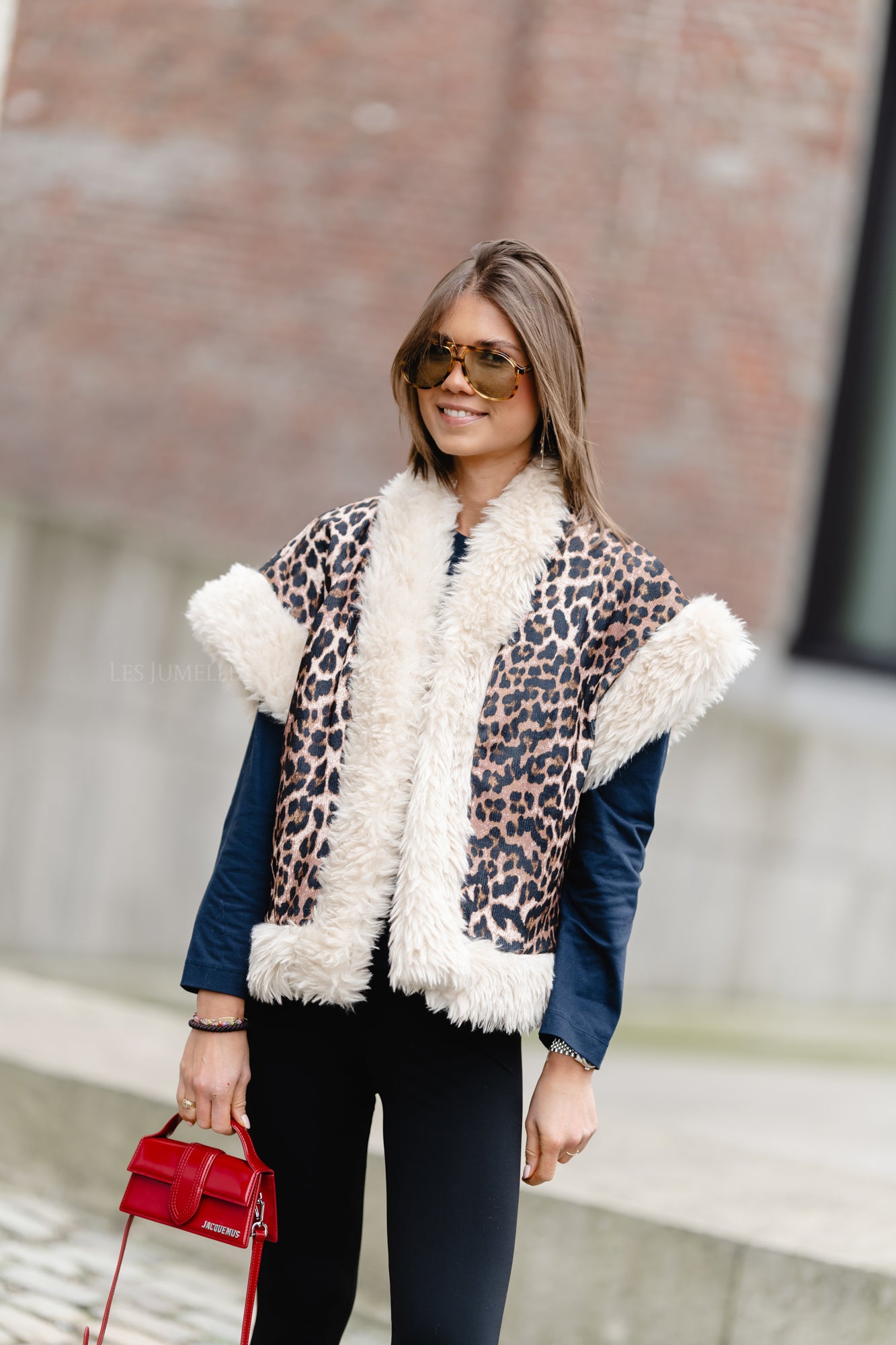 Leopard print faux hot sale fur vest