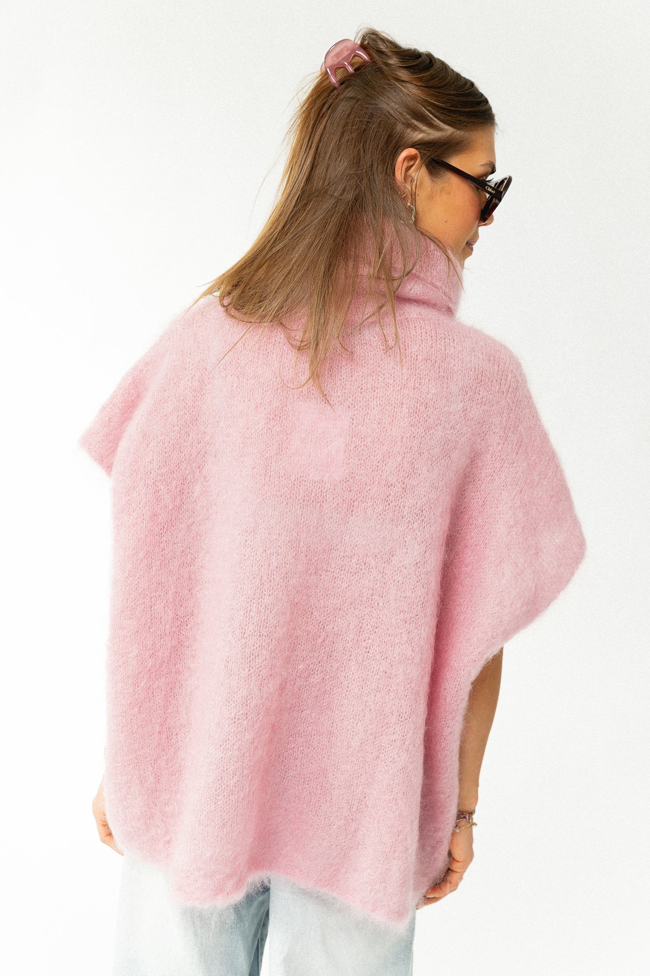 Manon roll neck jumper powder pink