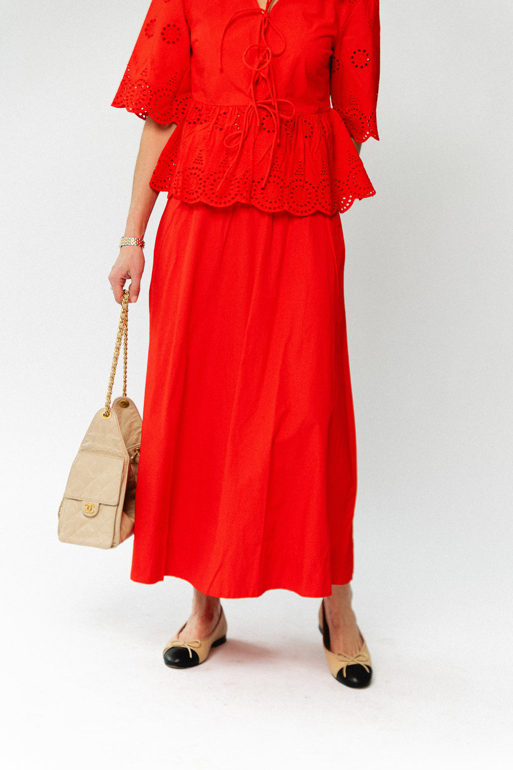 YASColea HW ankle skirt noos fiery red