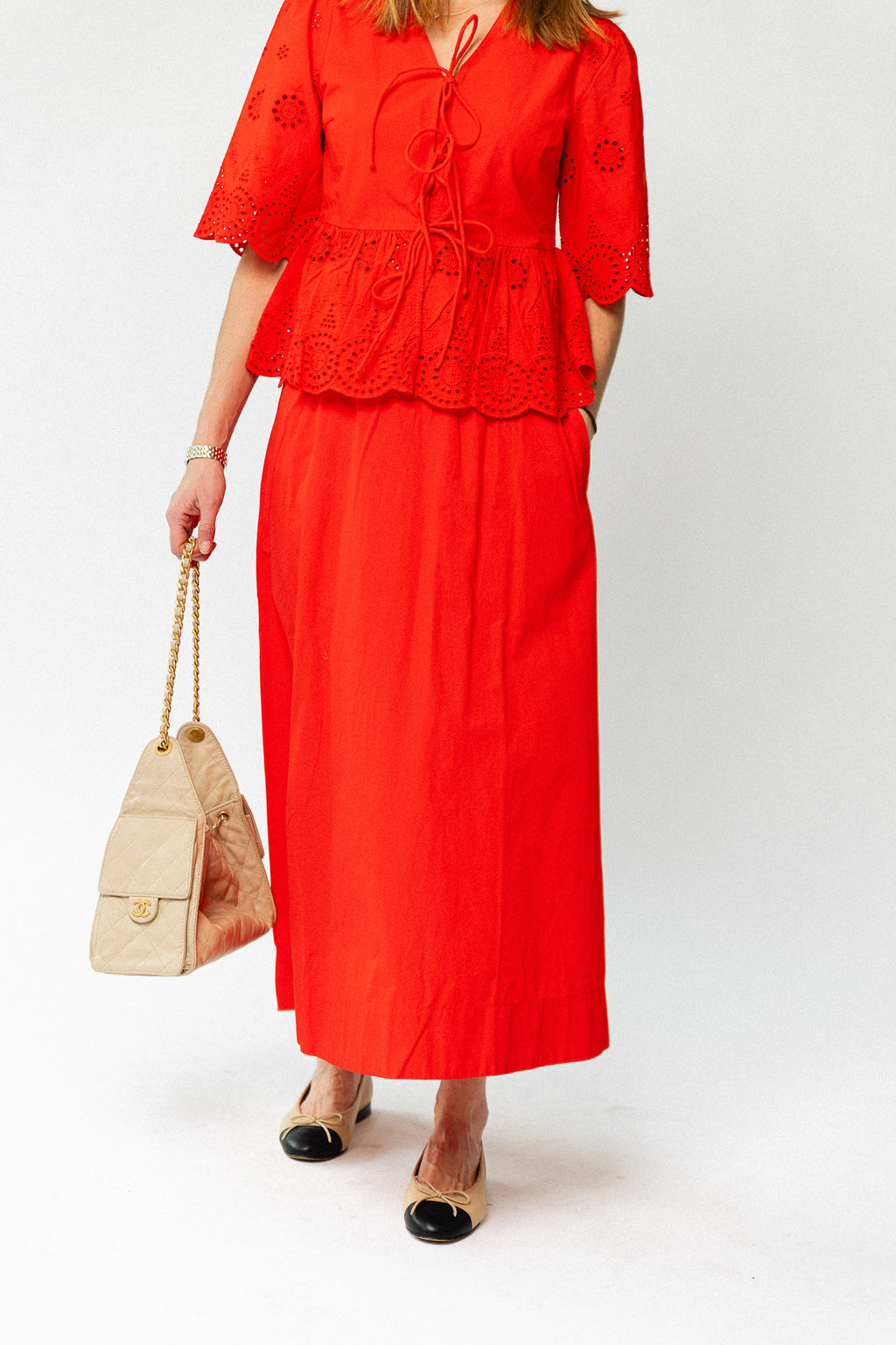 YASColea HW ankle skirt noos fiery red