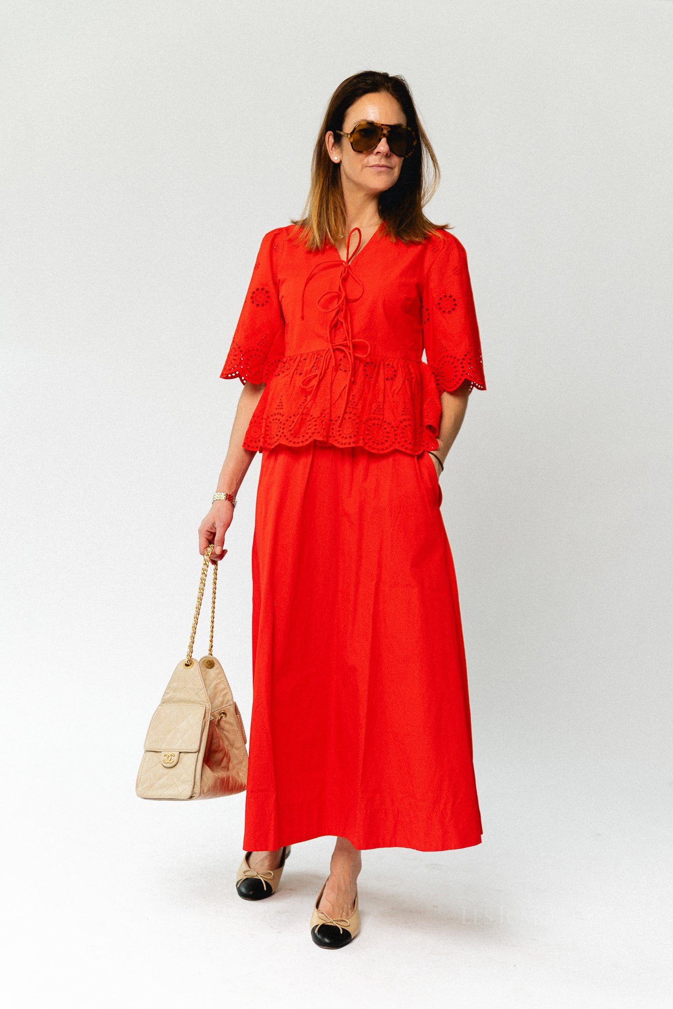 YASColea HW ankle skirt noos fiery red