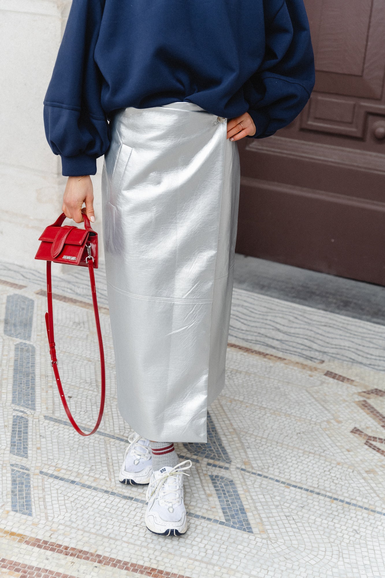 Vita long skirt silver