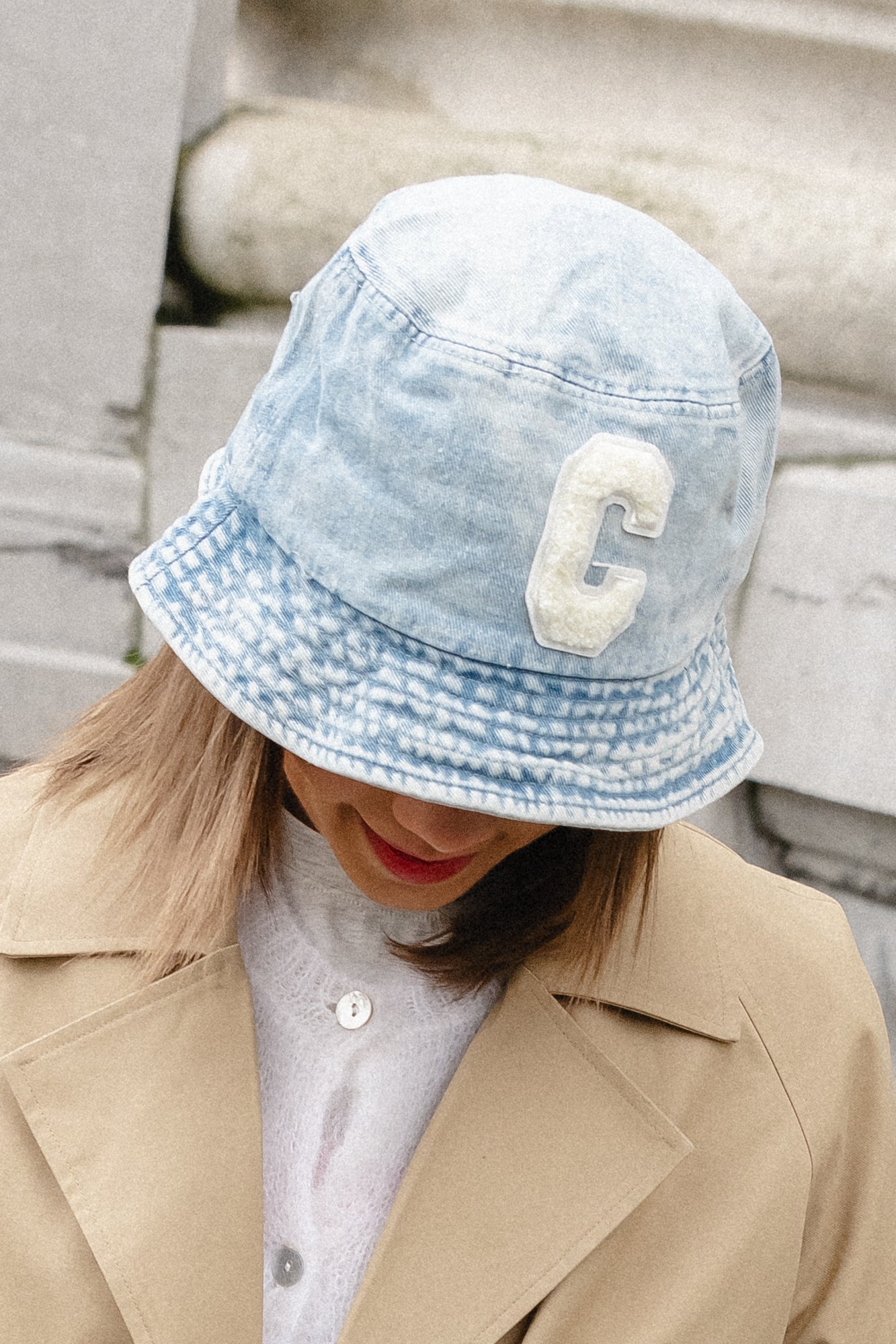 "C" hat denim light blue