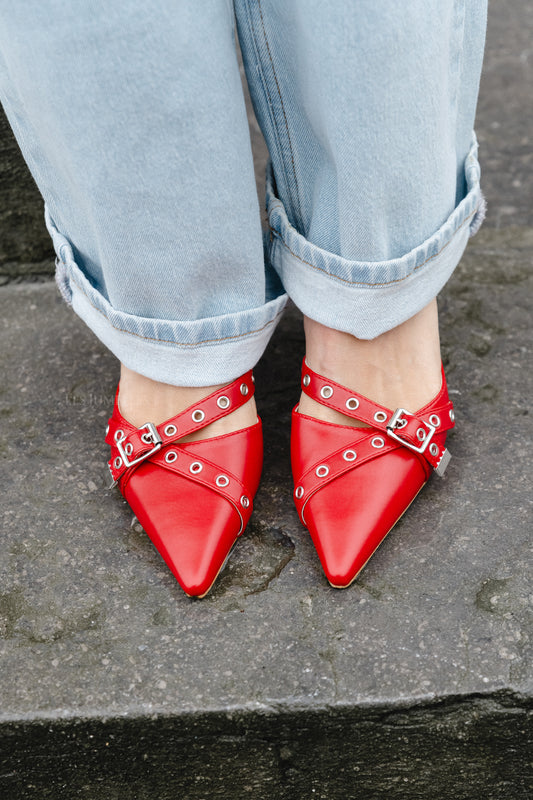 Les Jumelles Poppy heels red