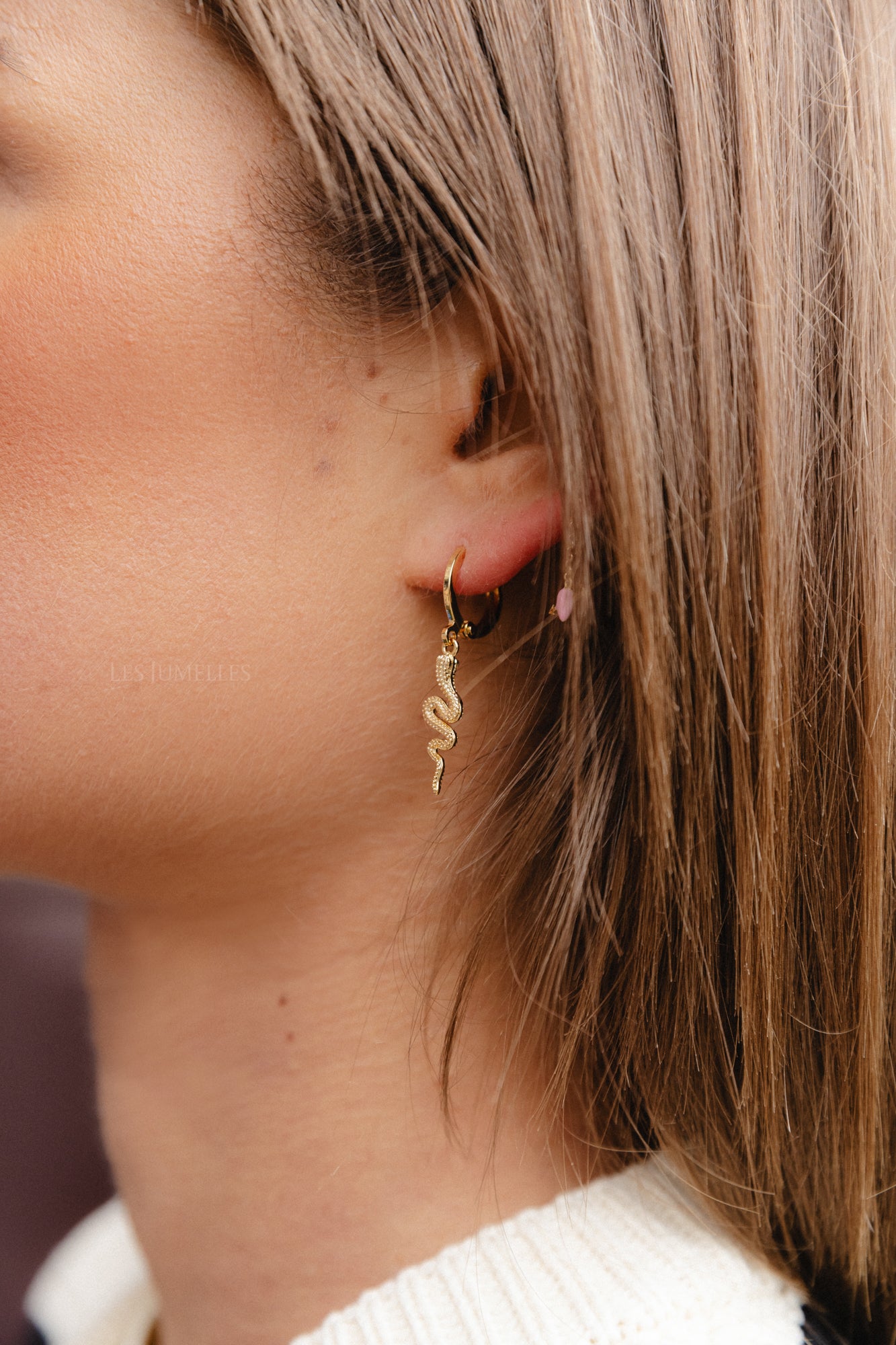 Earrings special snake gold