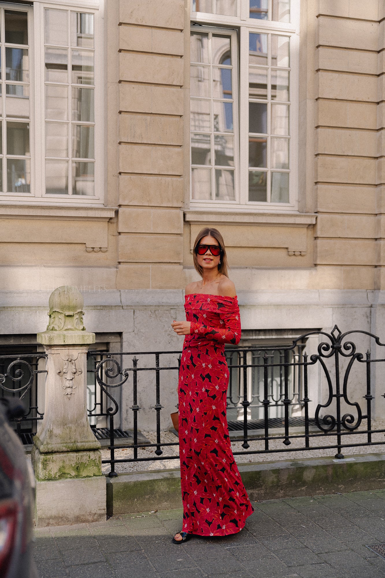 Leny skirt spicy red flower