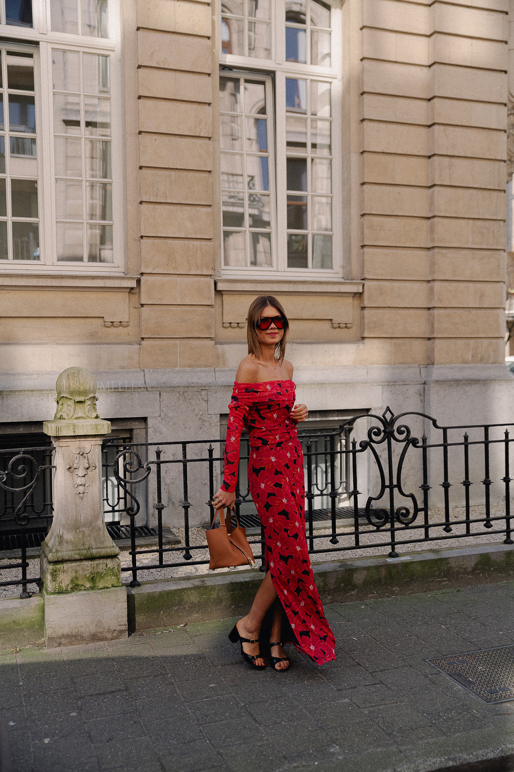 Leny skirt spicy red flower