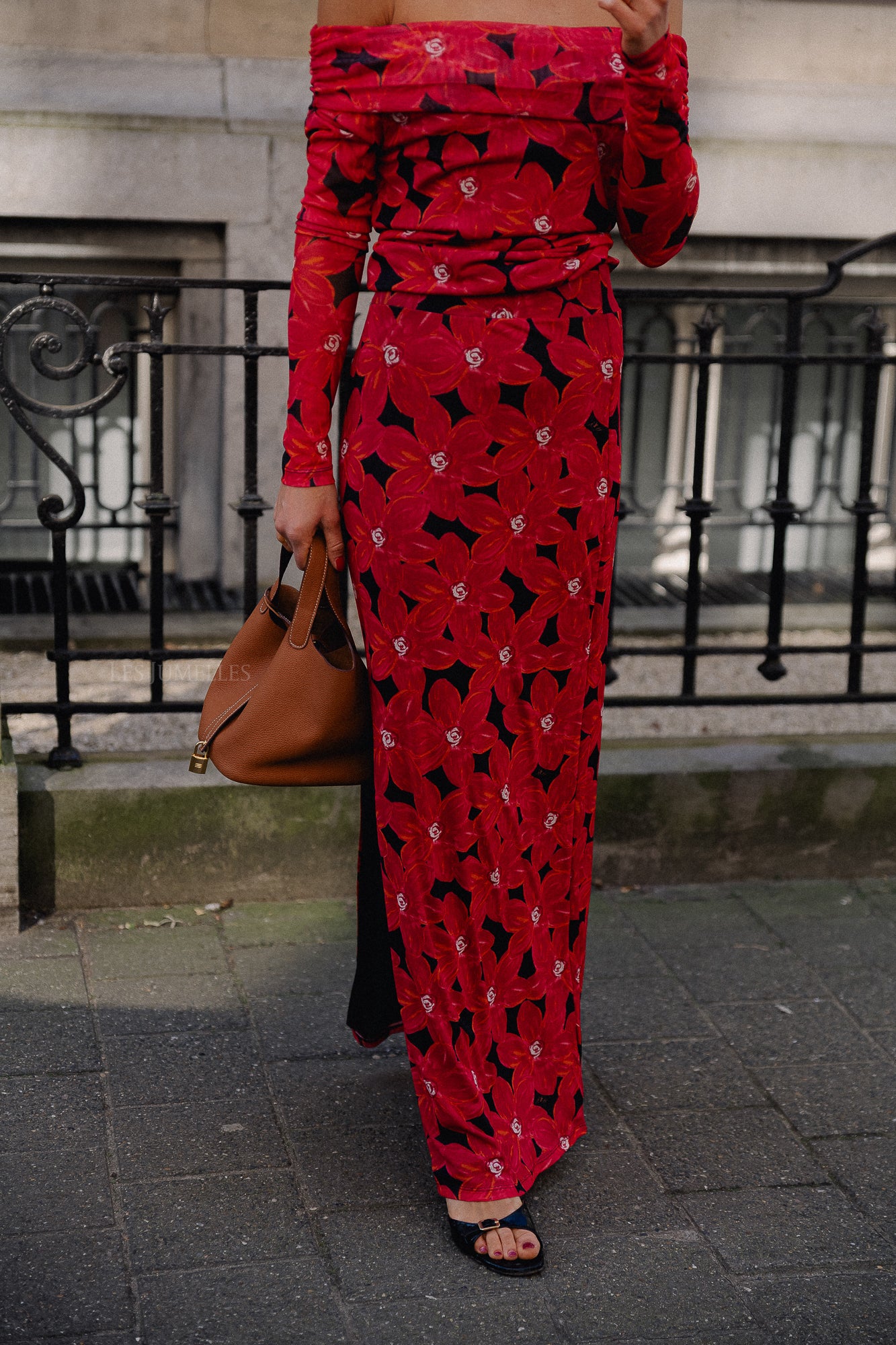 Leny skirt spicy red flower