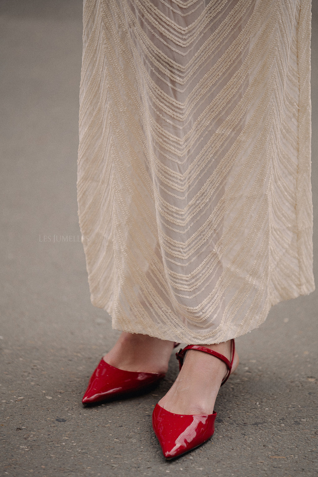 GliraGZ HW long skirt butter yellow sequins