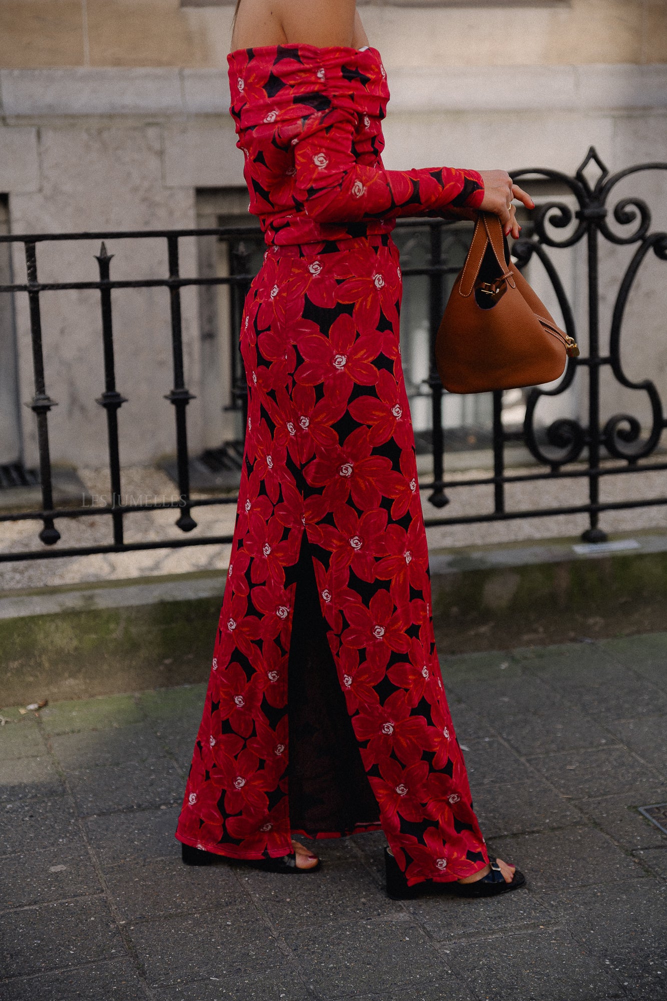 Leny skirt spicy red flower