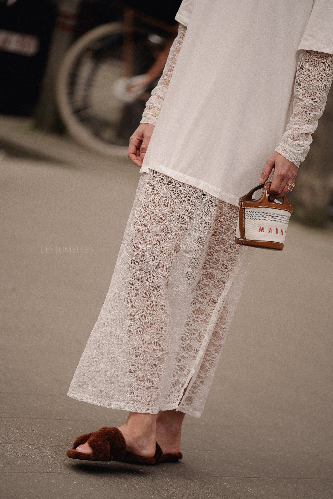 Suzy lace T-shirt dress off white