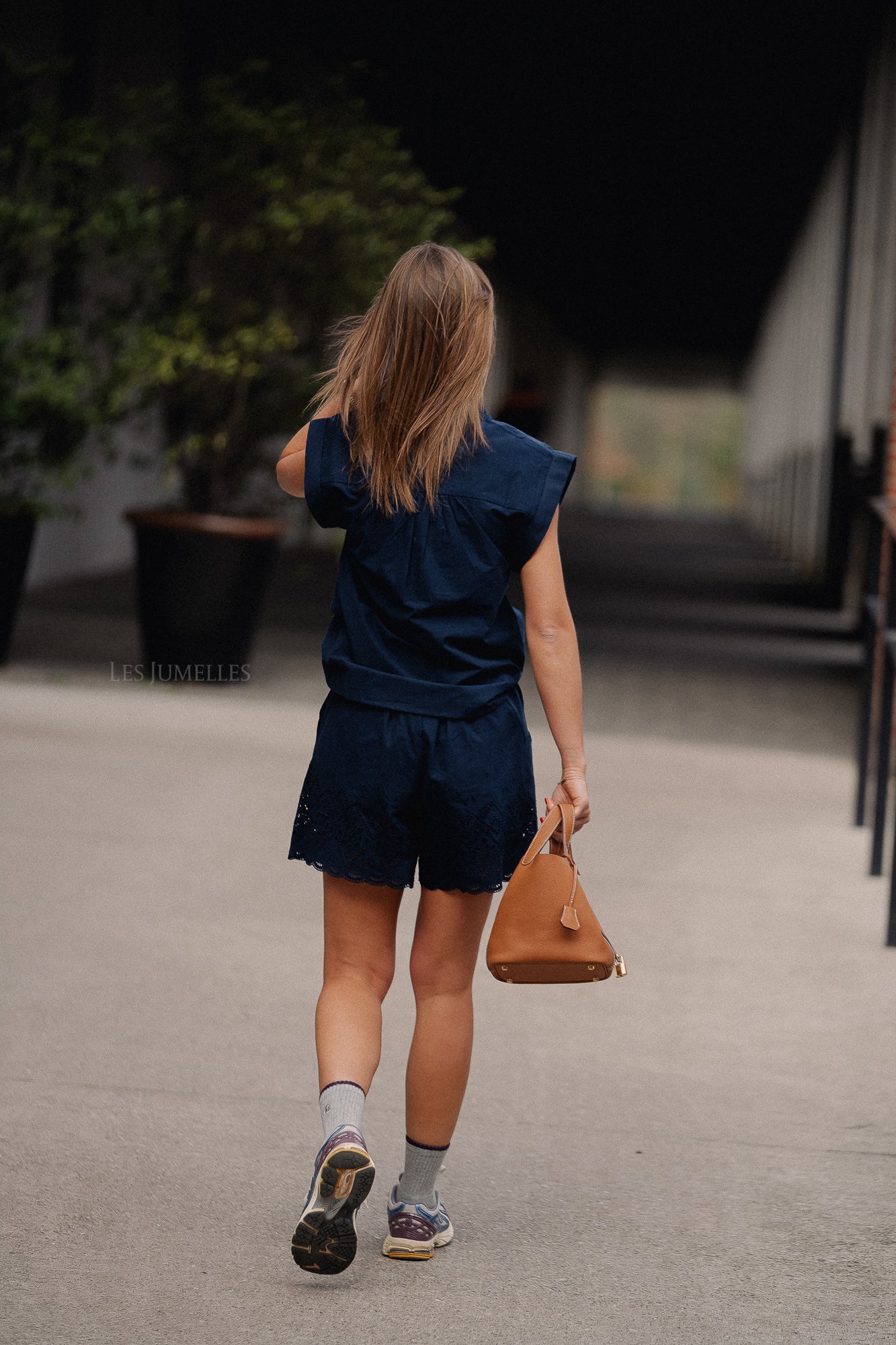 Ludy embroidered blouse with buttons midnight blue