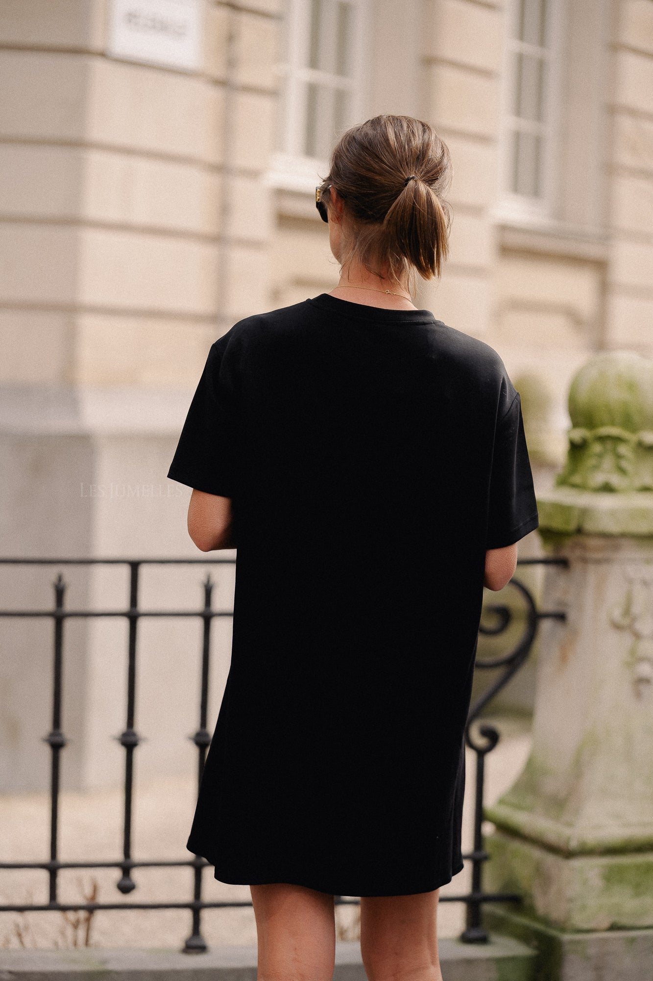 SLFTenny SS O-neck oversized dress black