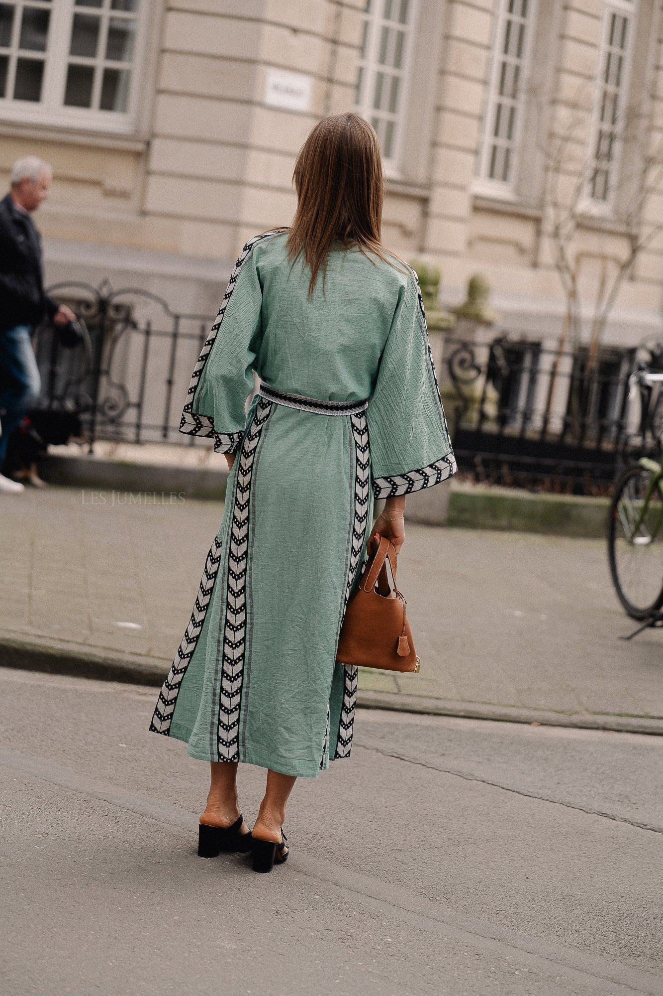 Valued long dress green/black