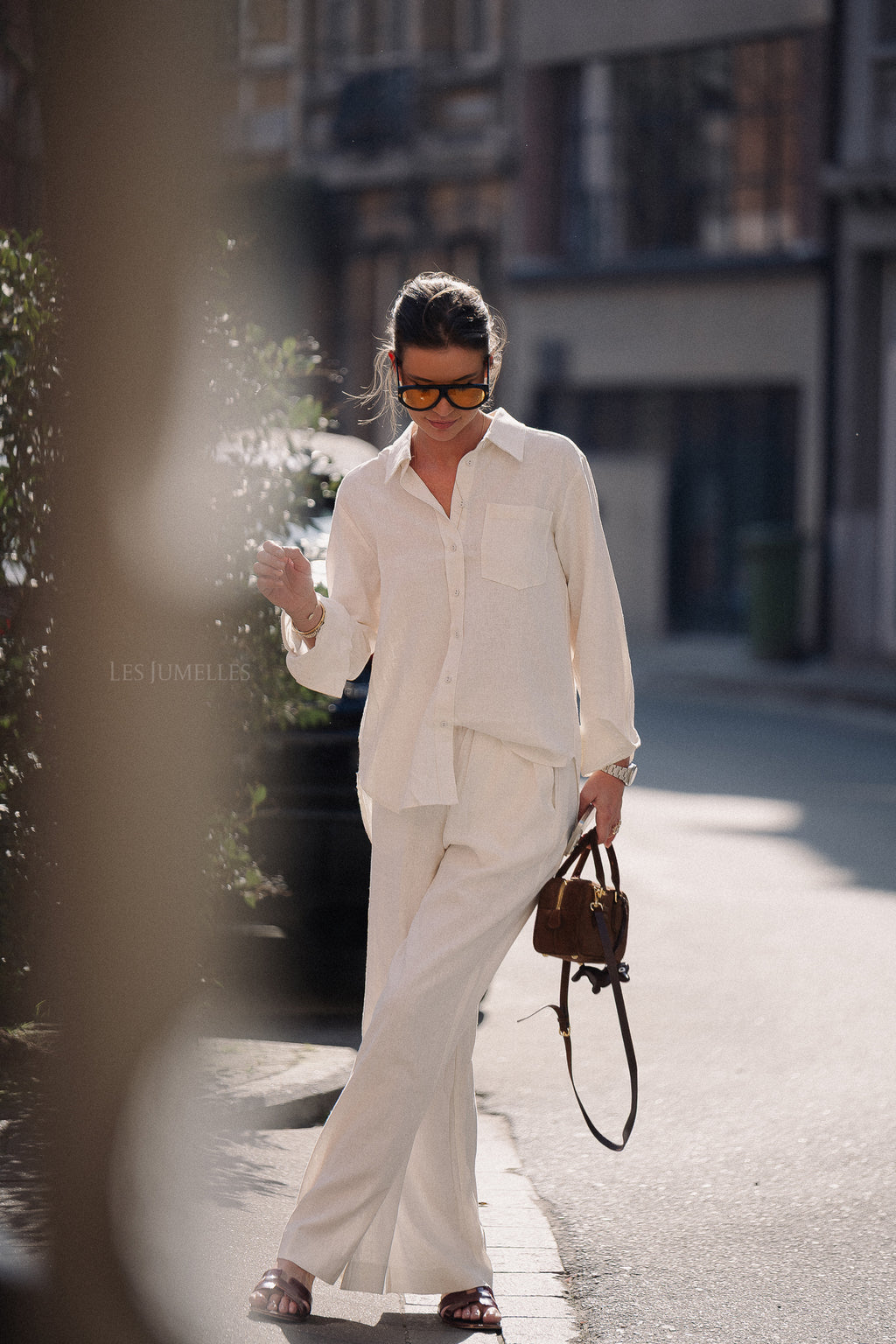YASFlaxy HW linen pant star white