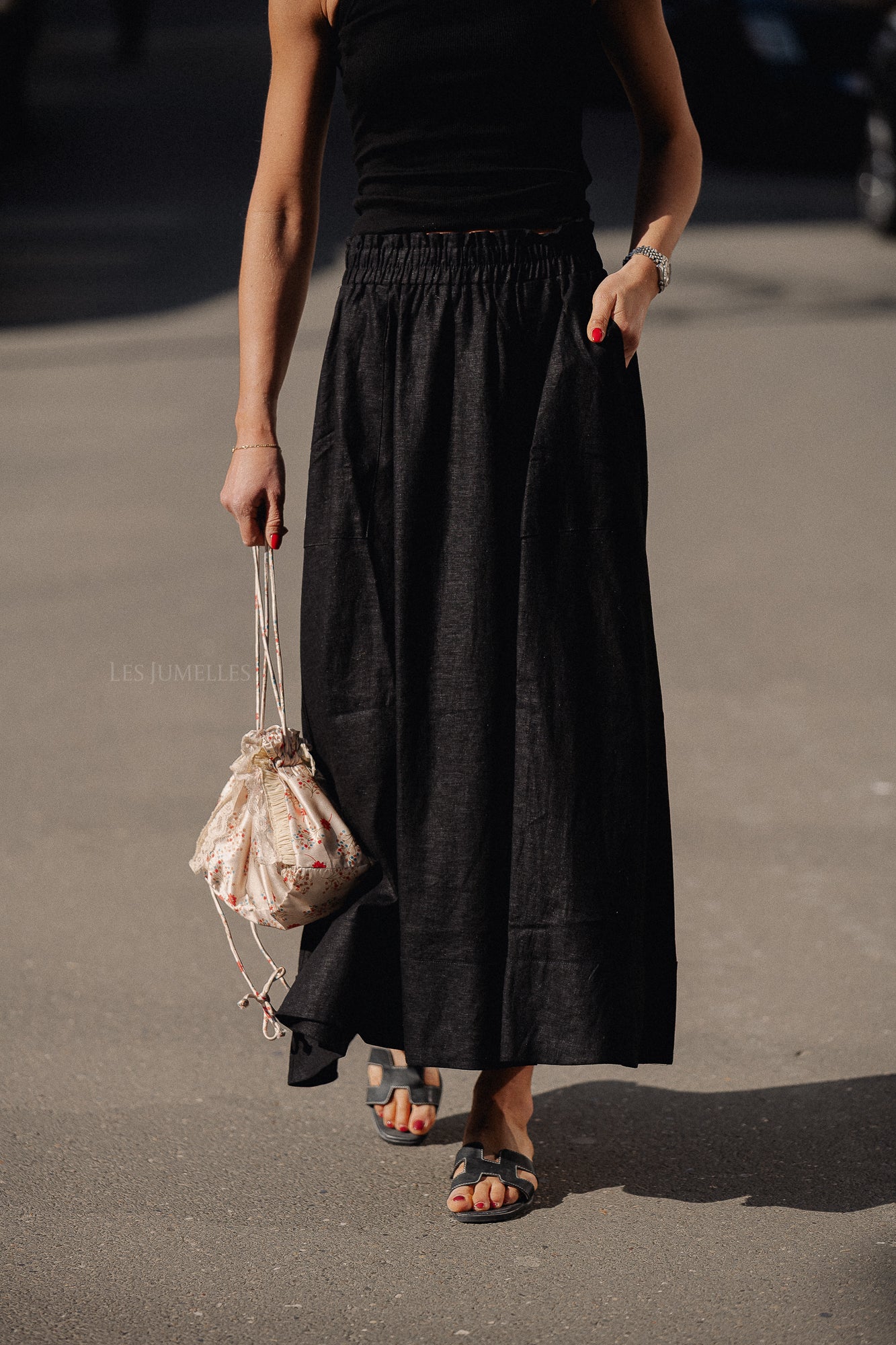 YASFlaxy HW ankle skirt black