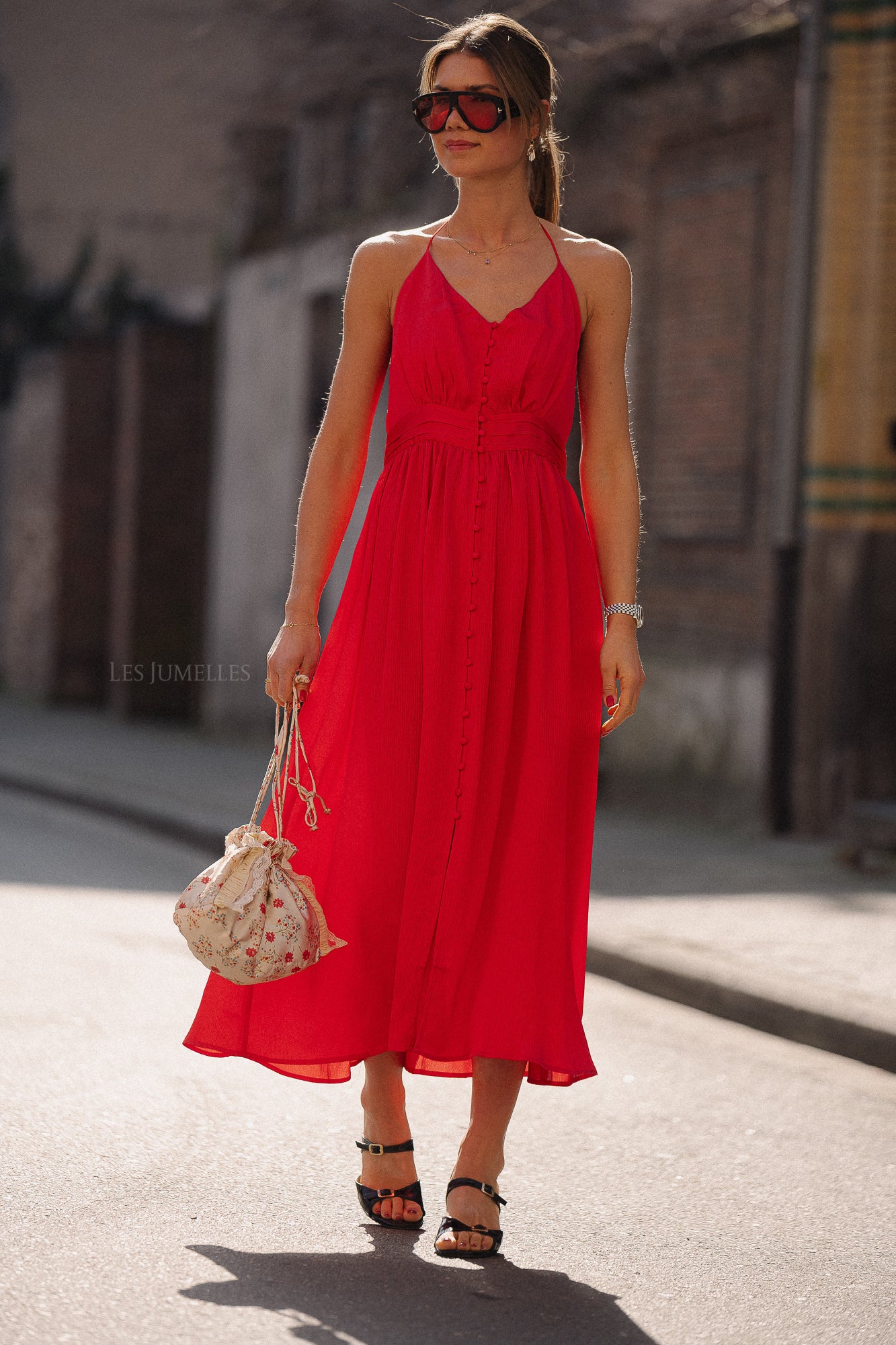 Caline dress geranium