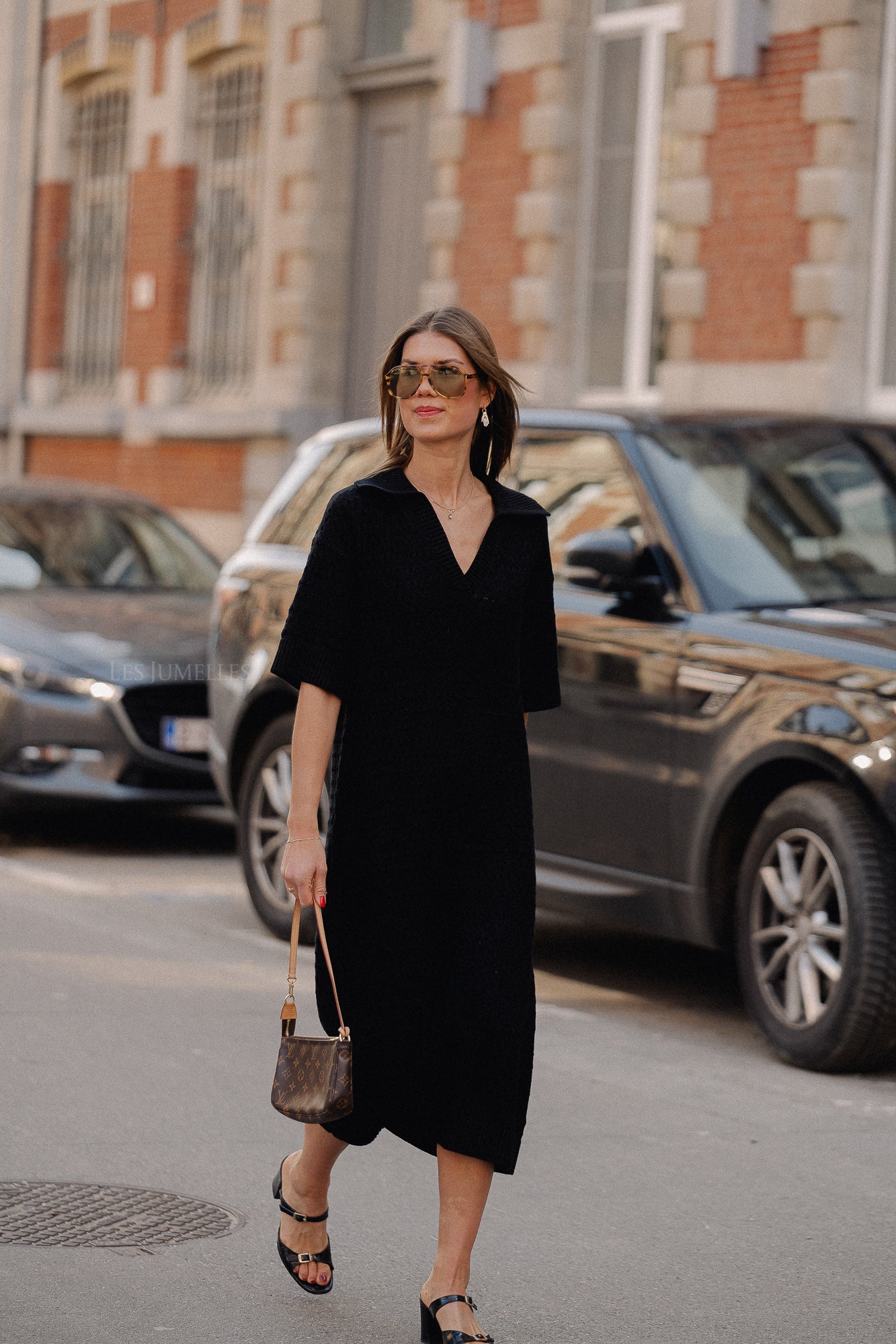 YASCibyl 2/4 long knit dress black