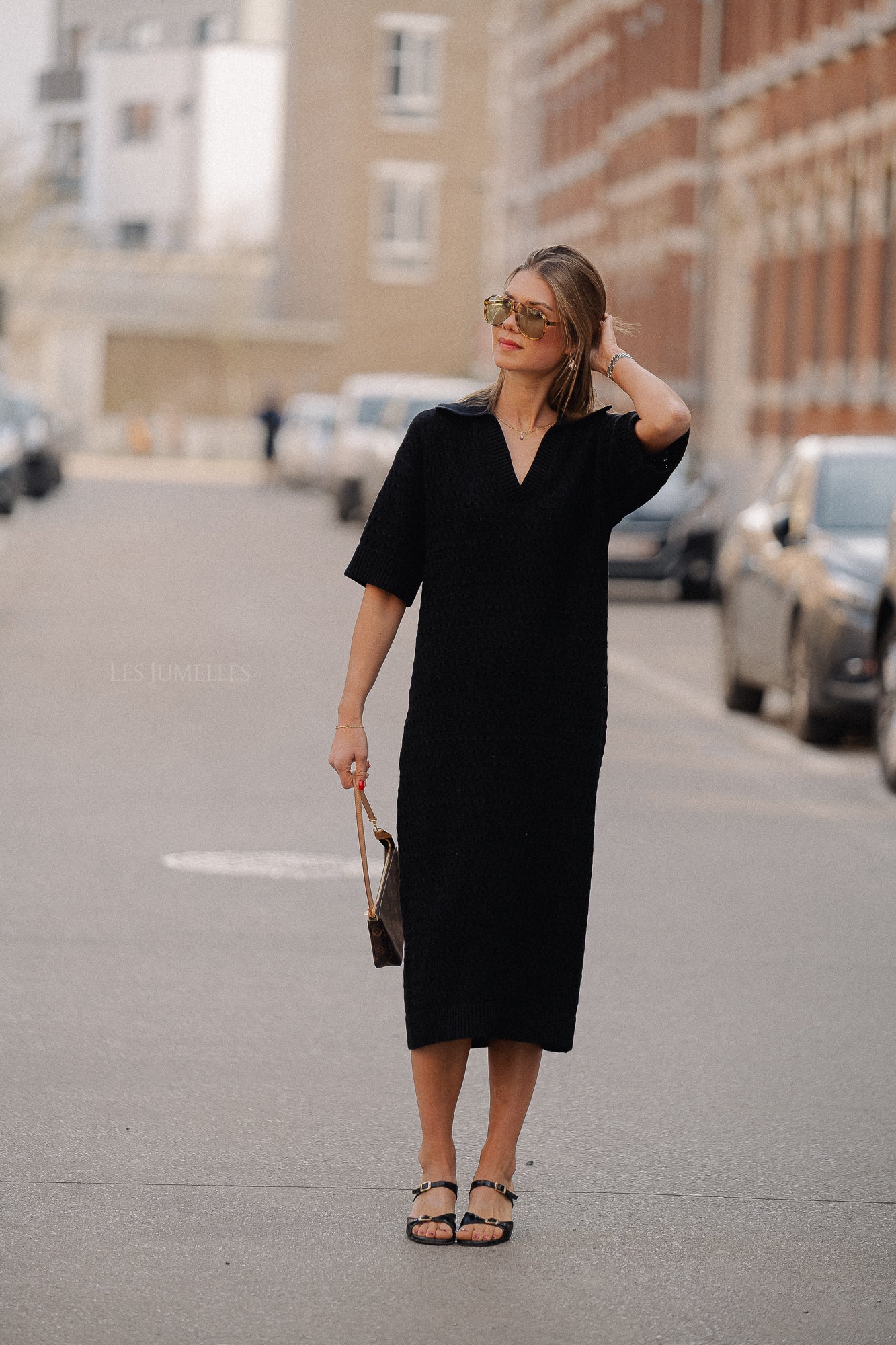 YASCibyl 2/4 long knit dress black