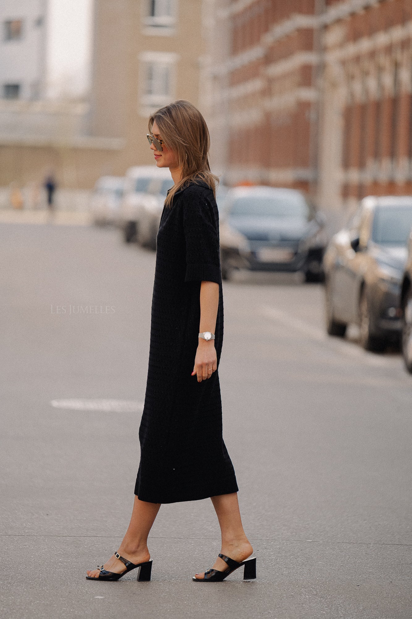 YASCibyl 2/4 long knit dress black