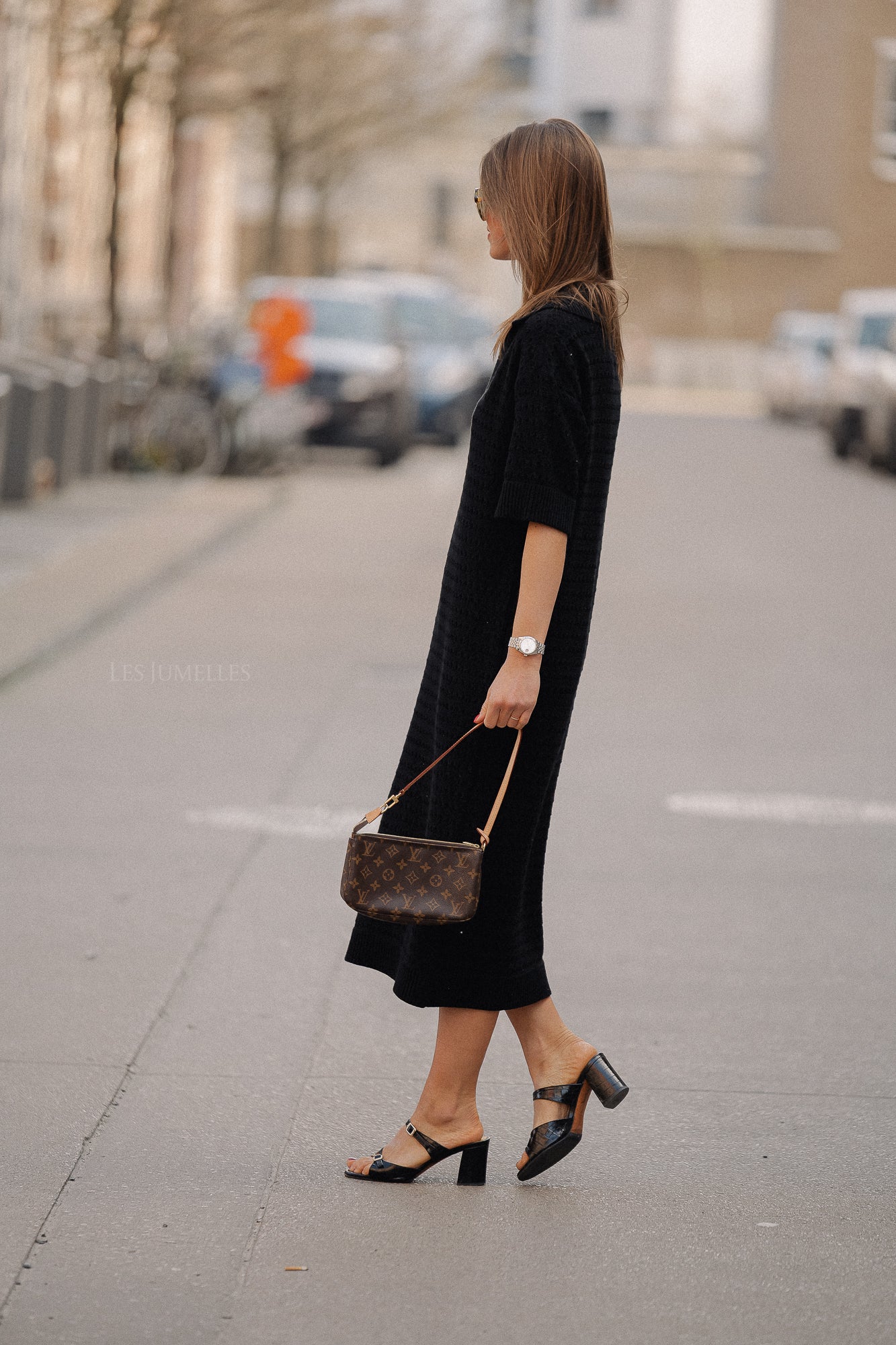 YASCibyl 2/4 long knit dress black