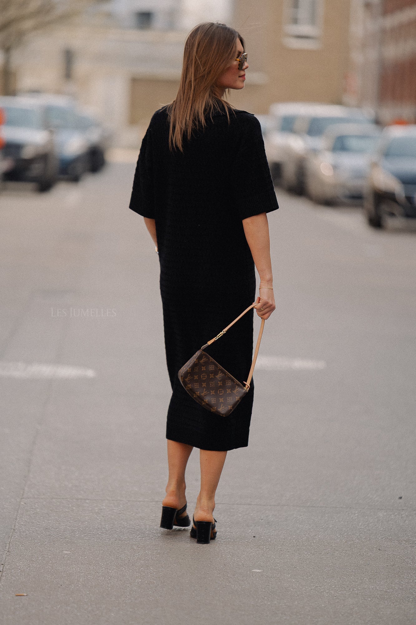 YASCibyl 2/4 long knit dress black