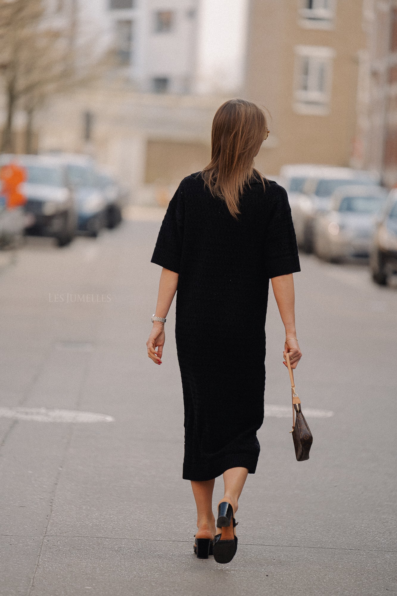 YASCibyl 2/4 long knit dress black