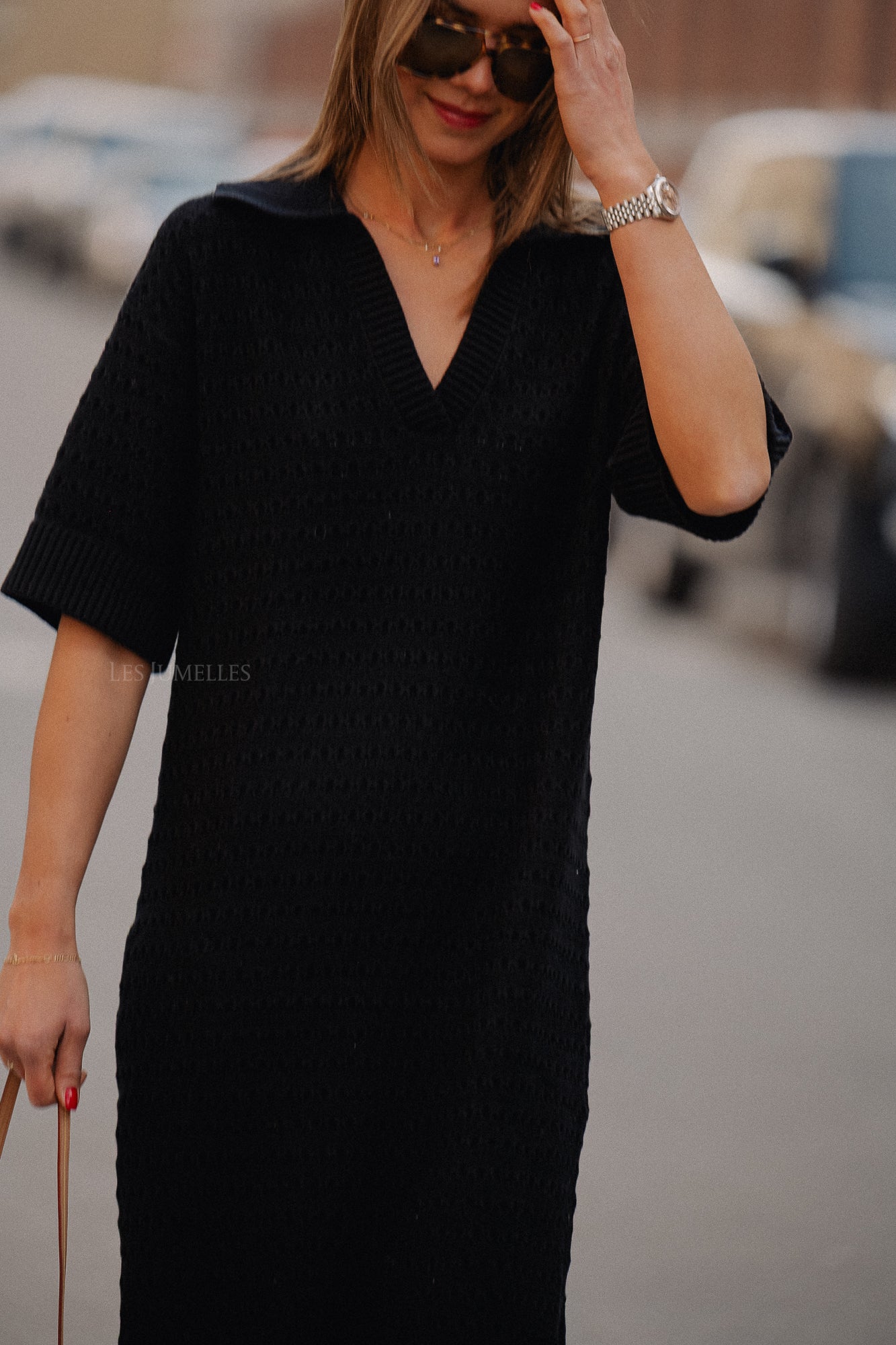 YASCibyl 2/4 long knit dress black