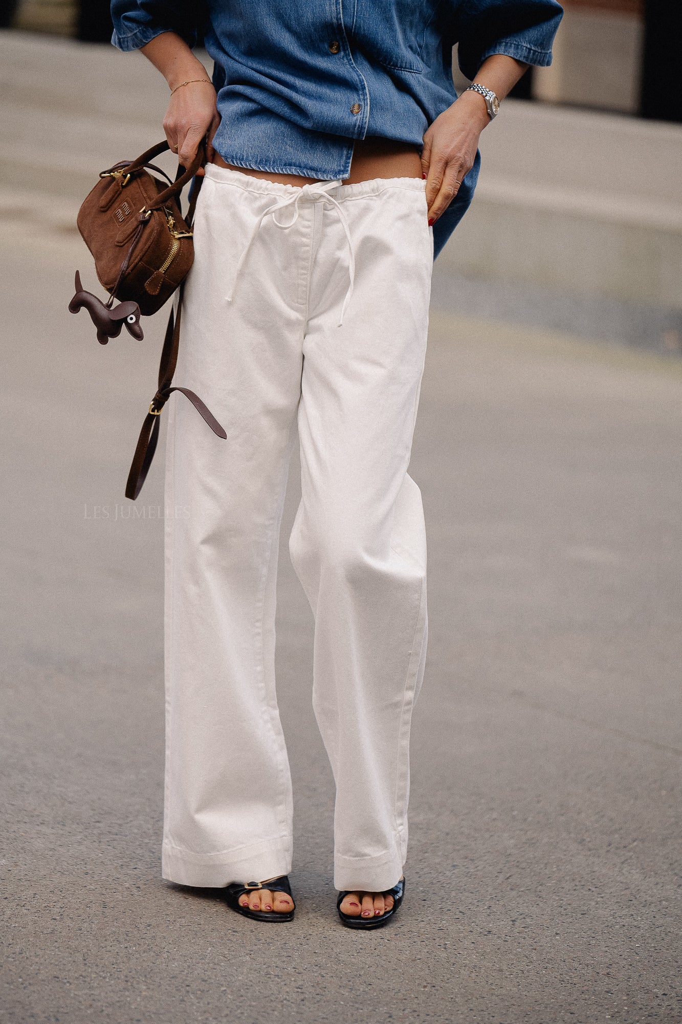 Mabel denim trousers optic white