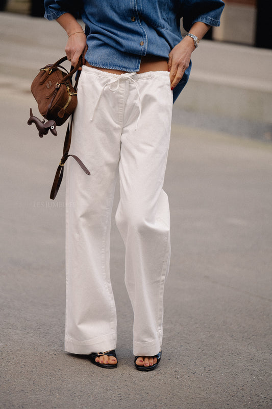 Les Jumelles Mabel denim trousers optic white