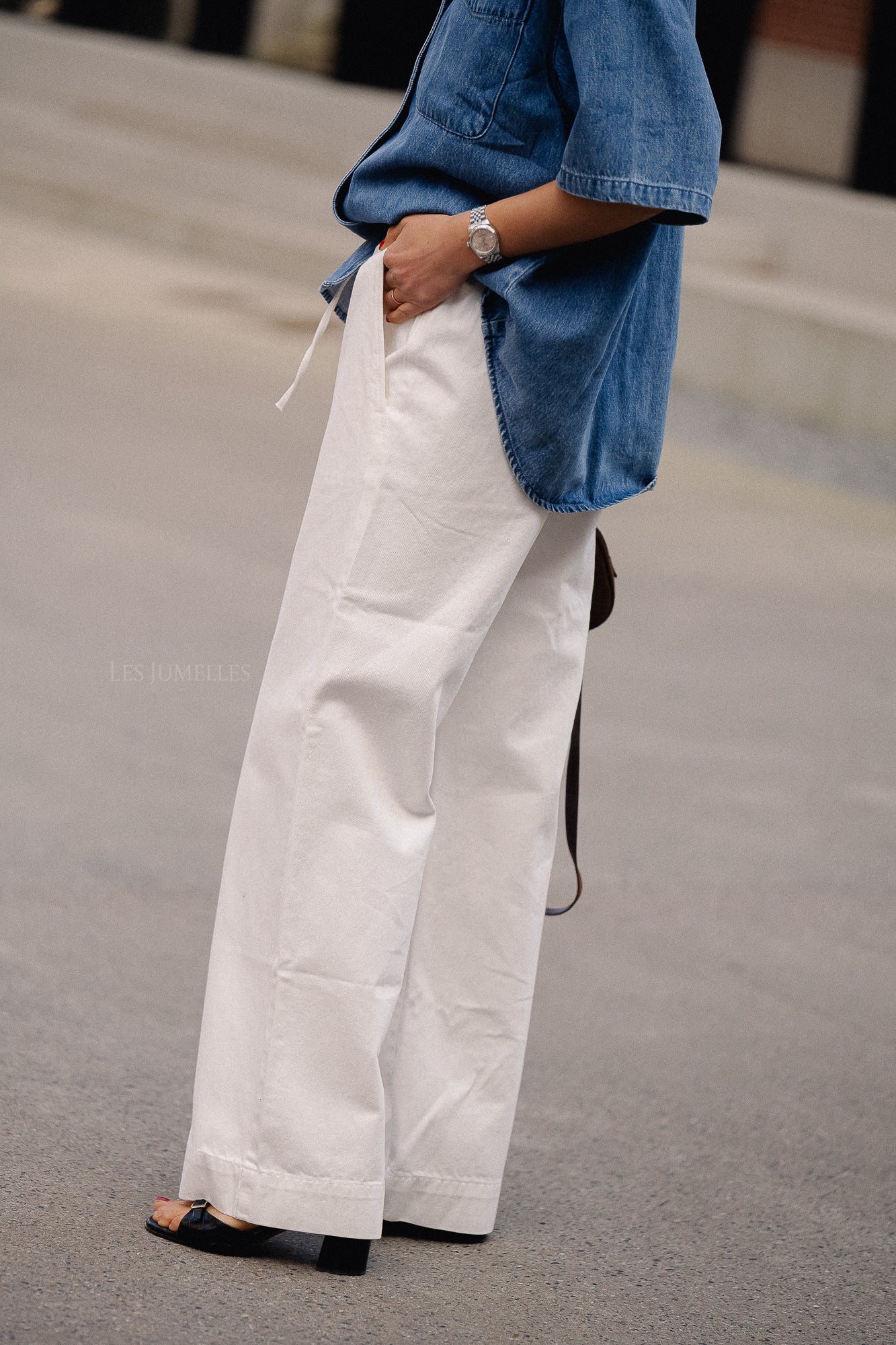 Mabel denim trousers optic white