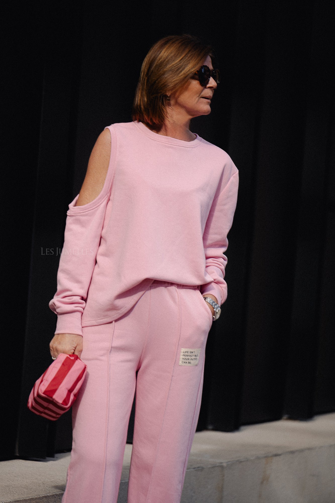 Stella asymmetric sweater pink