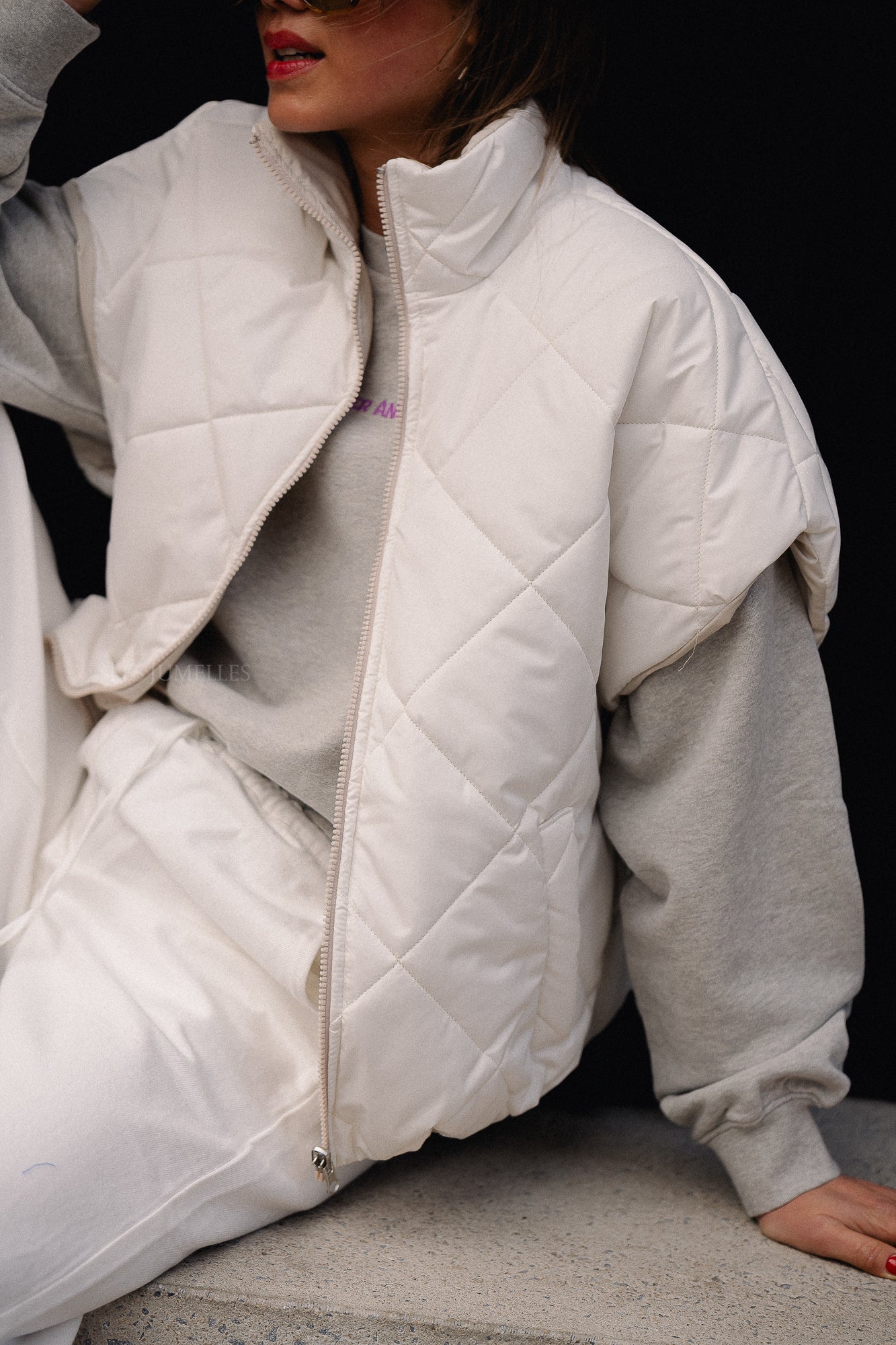 Quincy padded SS jacket ecru