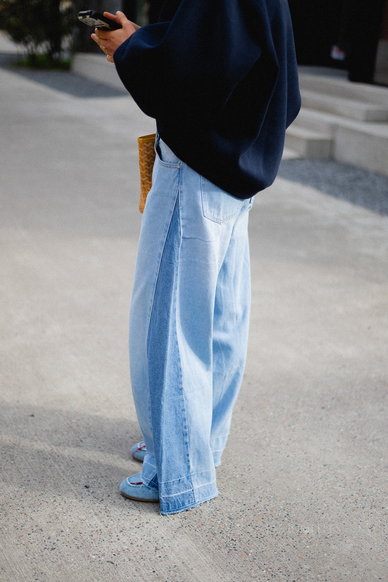 Piper tweekleurige jeans lichtblauw