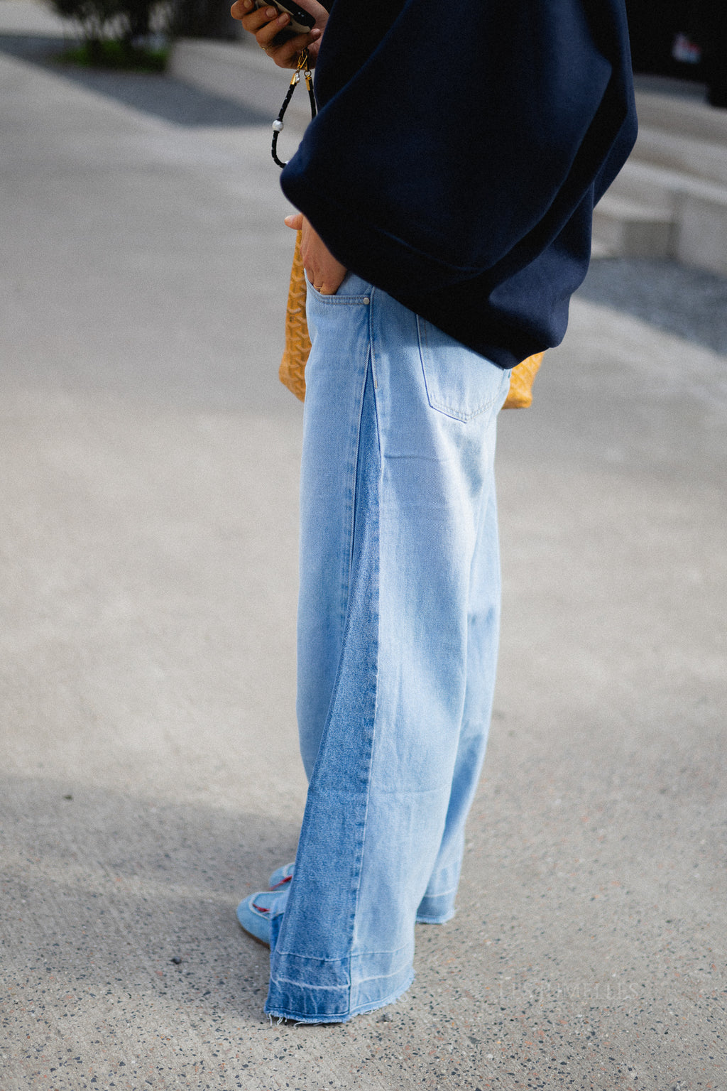 Piper tweekleurige jeans lichtblauw