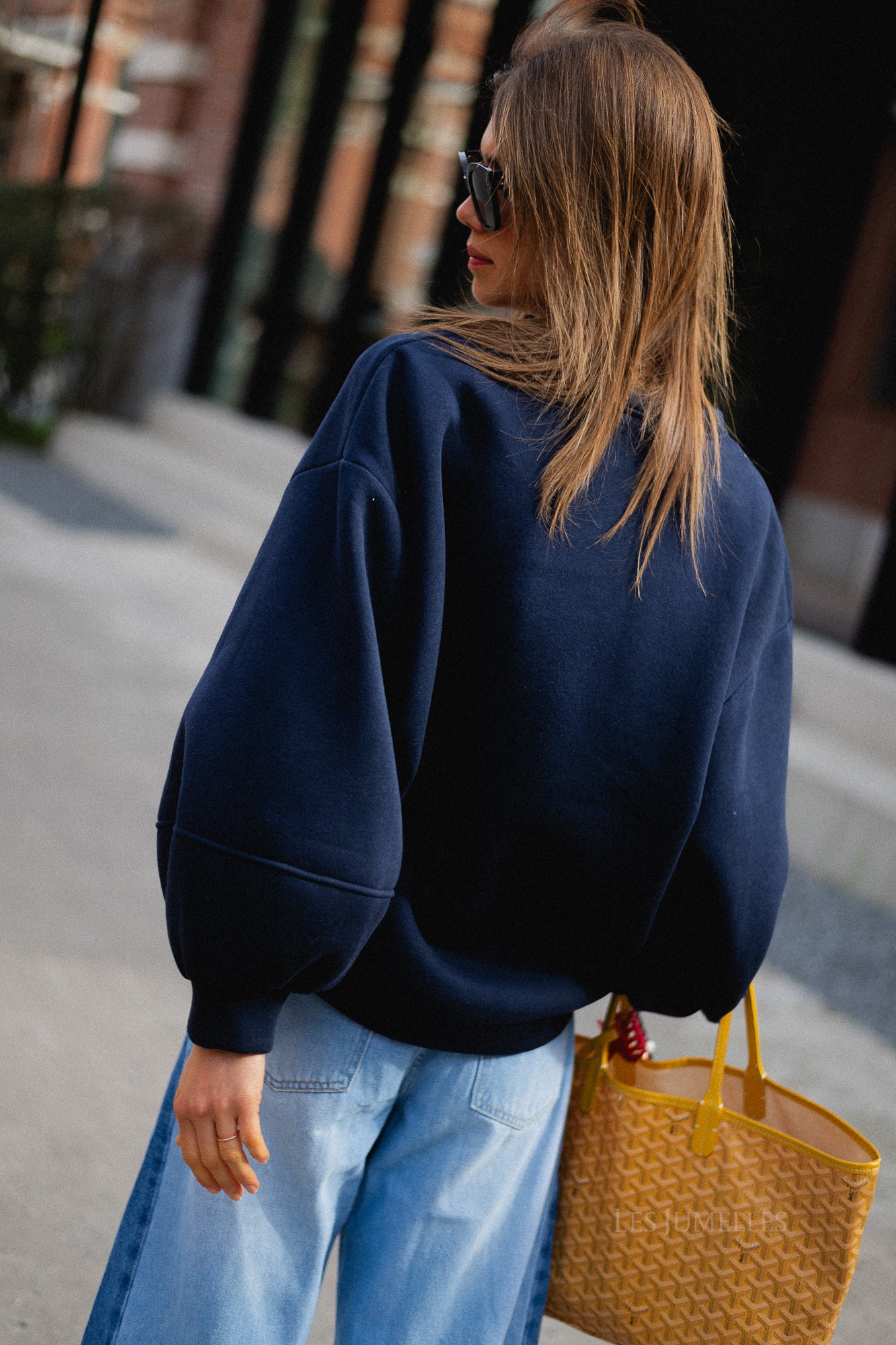 Anke V-neck sweater navy