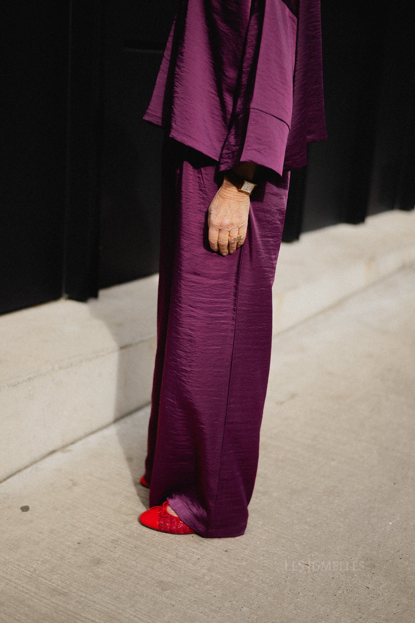 Gill sateen pants aubergine