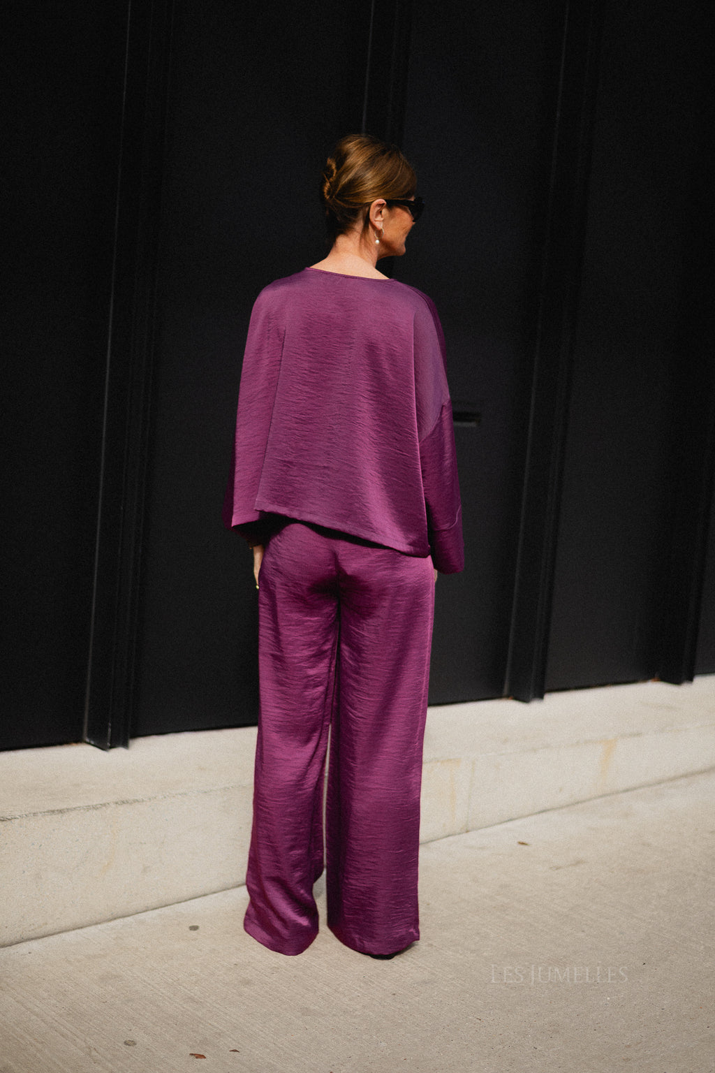Gill sateen blouse aubergine