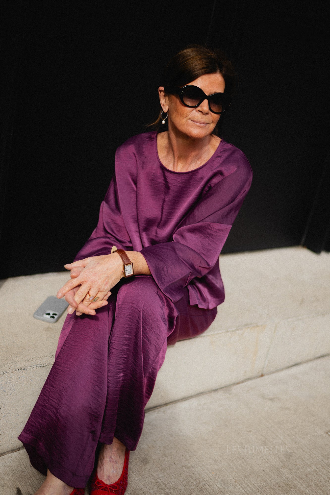 Gill sateen blouse aubergine