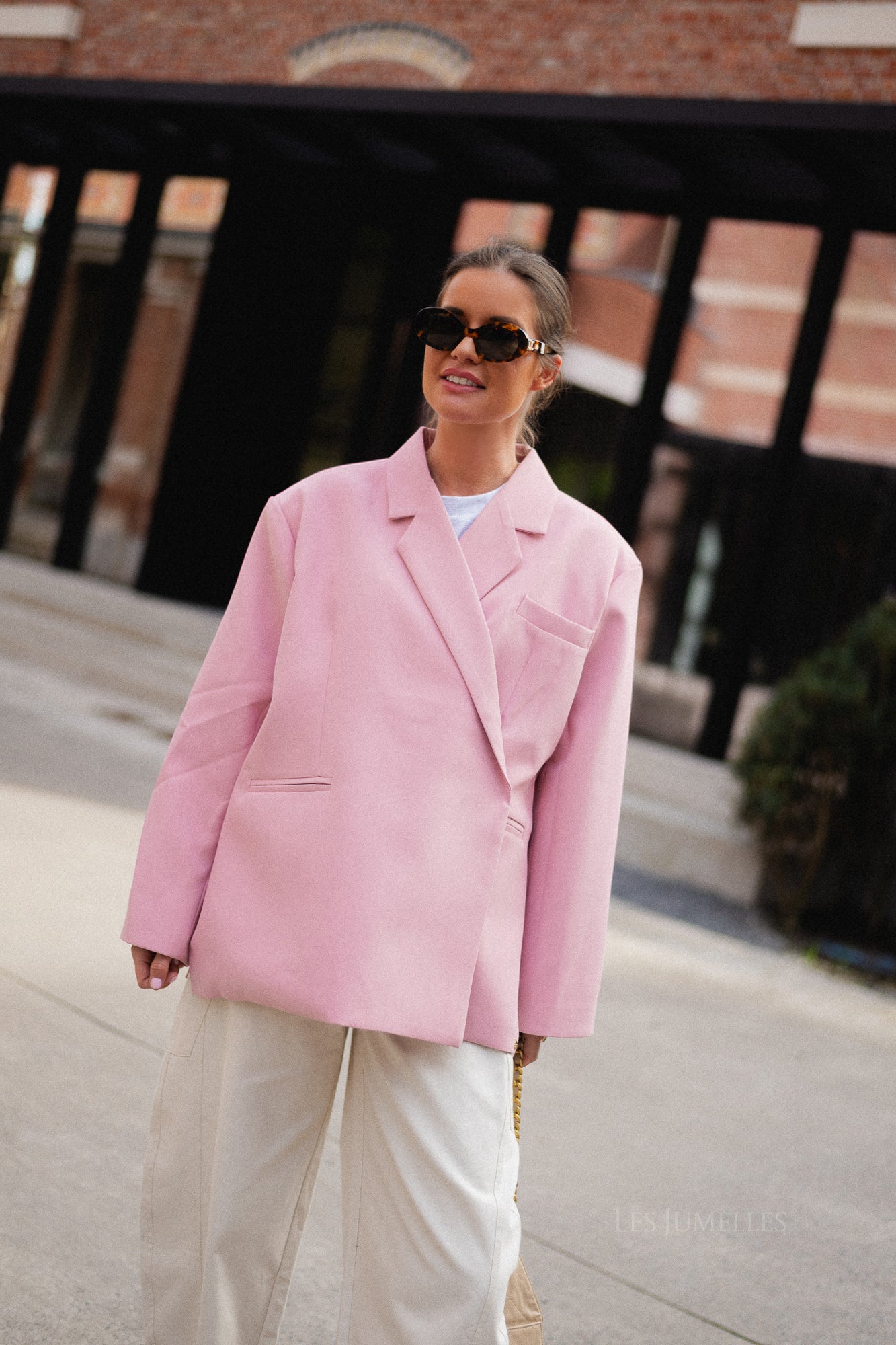 Chloe oversized blazer peachskin