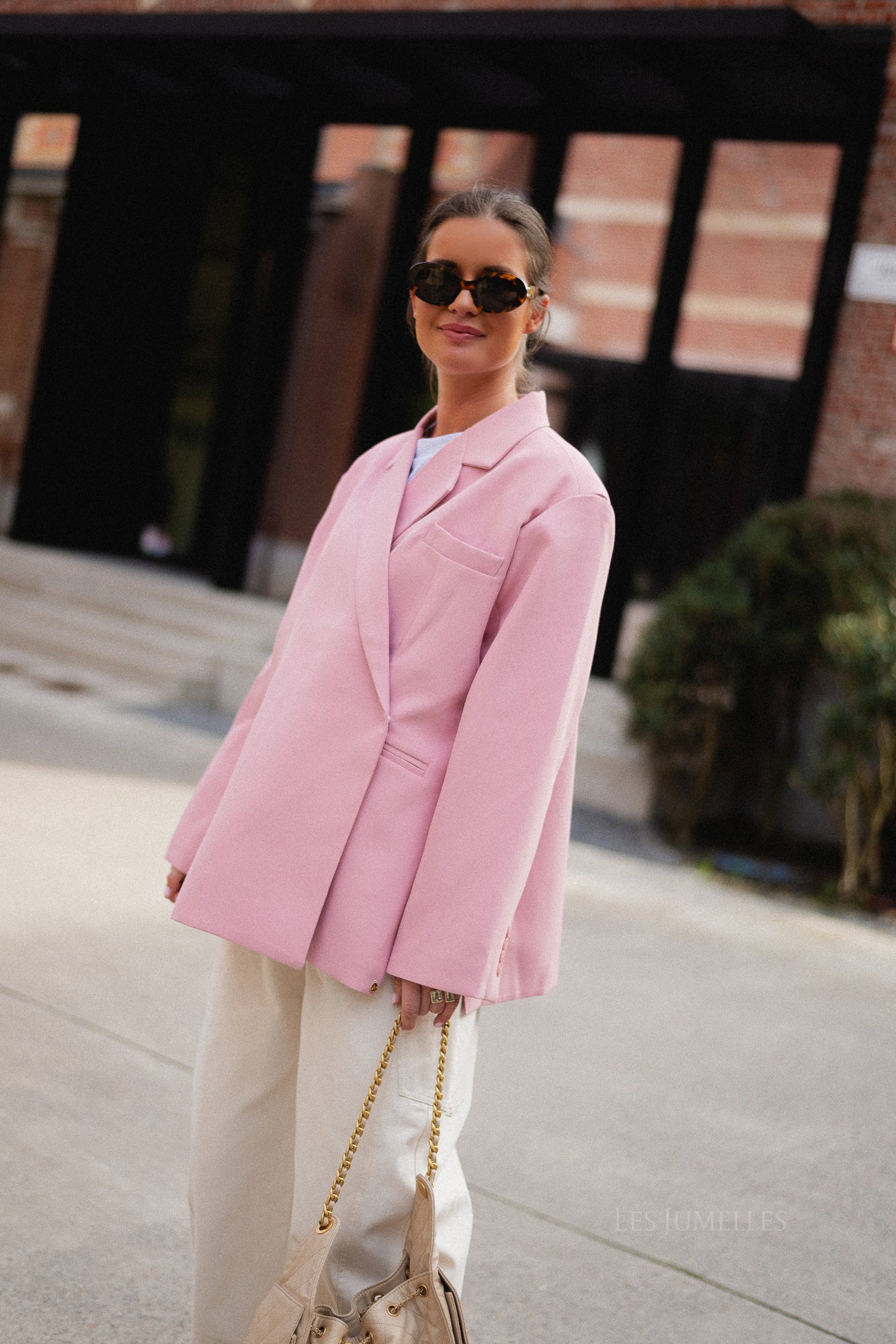 Chloe oversized blazer peachskin