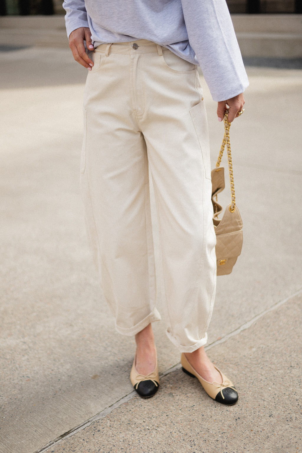Topha barrel pants beige