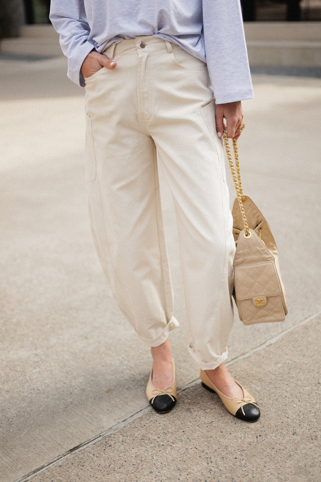 Topha barrel pants beige