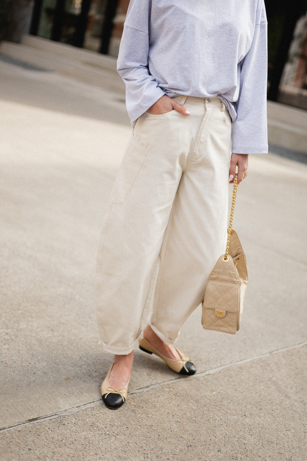 Topha barrel pants beige