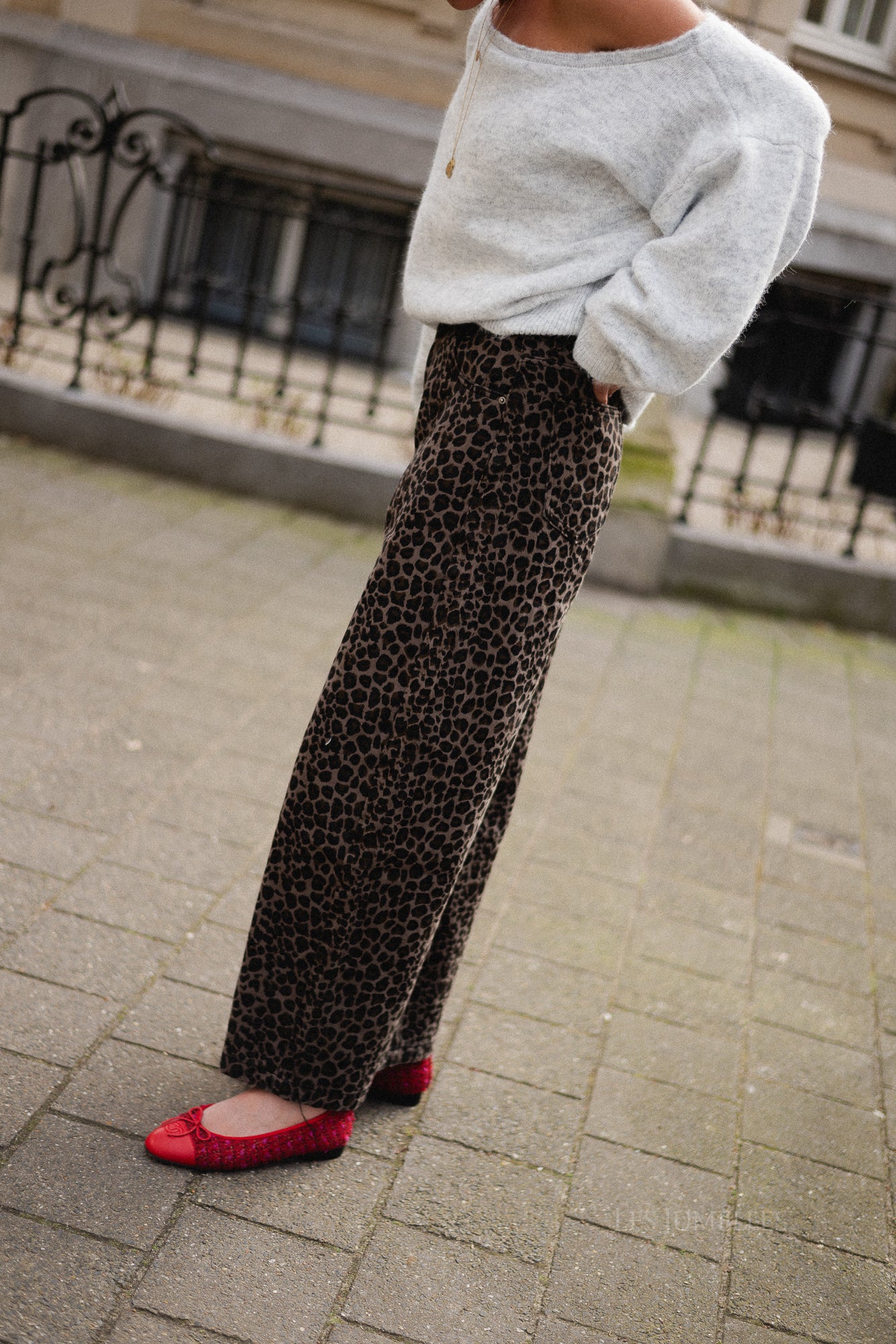 Mila leopard wide leg jeans