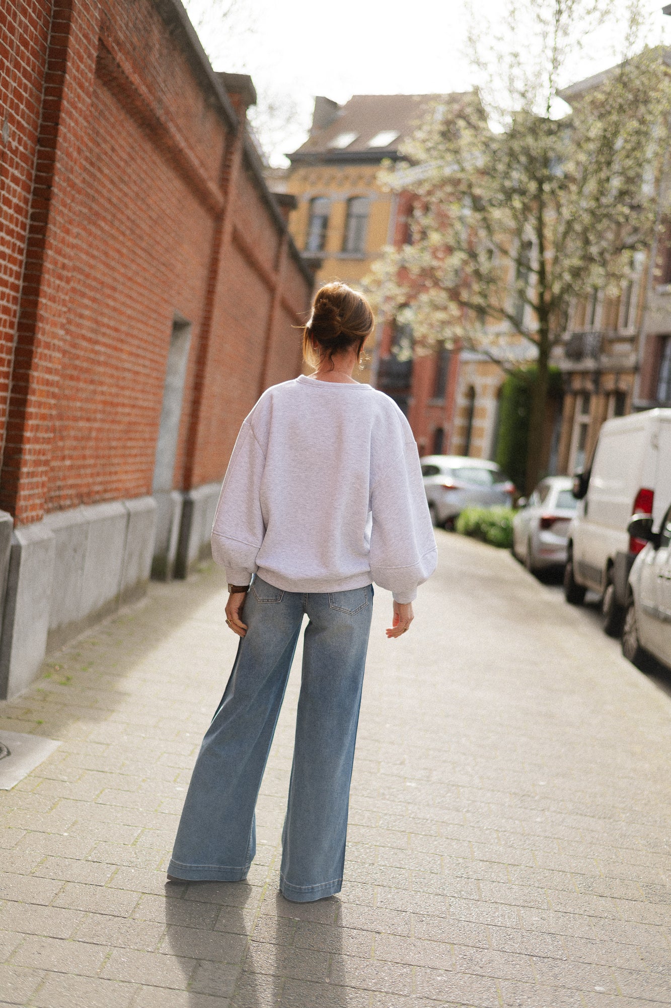 YASPamela HW wide jeans medium blue